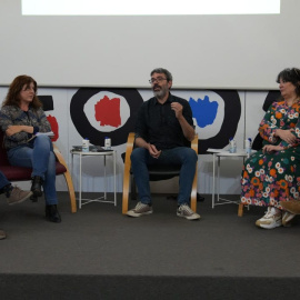 05/06/2024 Jesús Maraña, Magda Barrera, Pablo Elorduy, Virginia Pérez Alonso e Ignacio Escolar en las jornadas organizadas por CC.OO, a 5 de junio de 2024.