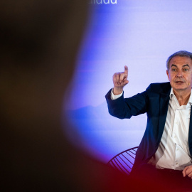 El expresidente del Gobierno, José Luis Rodríguez Zapatero, durante un encuentro organizado por UGT, a 22 de mayo de 2024, en Alcalá de Henares.