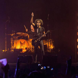 El cantante y guitarrista de la banda grunge estadounidense Alice in Chains,William DuVall, durante el concierto del festival Mad Cool. (TAMARA ROZAS | EFE)