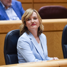 La ministra de Educación, Formación Profesional y Deporte, Pilar Alegría, durante una sesión de control al Gobierno, en el Senado, a 4 de junio de 2024, en Madrid (España).