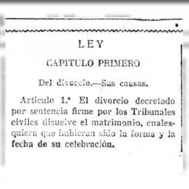 Ley republicana del 11 de marzo de 1932 del derecho al divorcio.