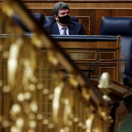 El ministro de Inclusión, Seguridad Social y Migraciones, José Luis Escrivá, durante el Pleno del Congreso que se celebra, este jueves, en Madrid.