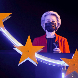 La presidenta de la Comisión Europea, Ursula von der Leyen, este jueves en Bruselas.