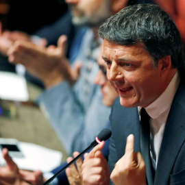 Matteo Renzi durante una intervención en el Parlamento italiano. (REUTERS)