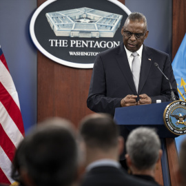 El secretario de Defensa de Estados Unidos, Lloyd Austin, durante una conferencia de prensa en el Pentágono, en Washington.