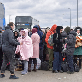 (08/03/2022) Refugiados ucranianos en la frontera con Polonia.