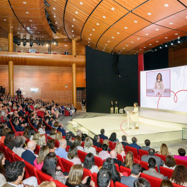 Ana Botín en la presentación de la edición de este año de la iniciativa Euros de tu nómina, de Banco Santander