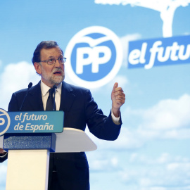 Mariano Rajoy, durante su intervención en la celebración del Congreso Nacional del Partido Popular. EFE/J.P.GANDUL