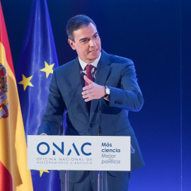 Pedro Sánchez interviene en la presentación de la Oficina Nacional de Asesoramiento Científico (ONAC), en la sede central del CSIC, a 20 de junio de 2024.