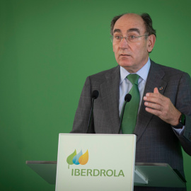 30/09/2020 l presidente de Iberdrola, Ignacio Sánchez Galán, durante su intervención en la inauguración de la planta Andévalo de Iberdrola