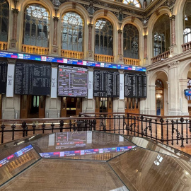 Vista del patio de negociación de la Bolsa de Madrid. EFE/ Ana Bornay