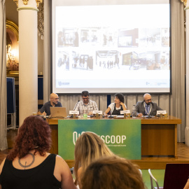 Imatge d'arxiu de la primera edició de la Universitat d'Estiu del Cooperativisme celebrada els dies 5, 6 i 7 de juliol de 2023 a l'Edifici Històric de la UB.