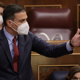 El presidente del Gobierno, Pedro Sánchez, interviene en una sesión de control al Gobierno en el Congreso de los Diputados