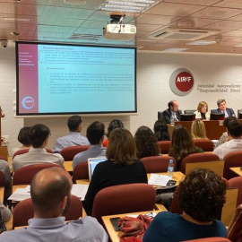 Imagen de la presentación del Informe sobre las Líneas Fundamentales de los Presupuestos de las Administraciones Públicas 2020 de la Autoridad Independiente de Responsabilidad Fiscal (AIReF).