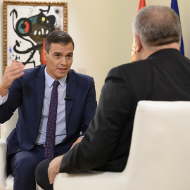 El presidente del Gobierno en funciones, Pedro Sánchez, durante la entrevista para La Sexta. POOL MONCLOA/Borja Puig de la Bellacasa