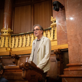 Joan Subirats durante una sesión plenaria en el Ayuntamiento de Barcelona en julio de 2021.