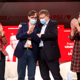 18/12/2021 Raquel Sánchez, Salvador Illa, Ximo Puig yFrancina Armengol, durante el congreso extraordinario del PSC en Barcelona