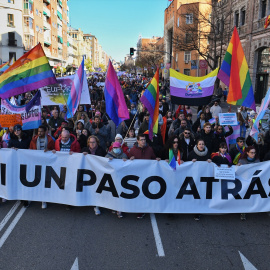 Foto de archivo de una manifestación en defensa de la Ley LGTBI y la Ley Trans, a 17 de diciembre de 2023.