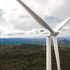 Un parque eólico con aerogeneradores de Siemens Gamesa.