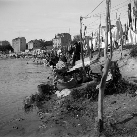 Lavanderas en el río Manzanares de Madrid.