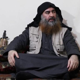 29/04/2019 - Captura de imagen del vídeo difundido por el Estados Islámico en el que aparece su líder, Abu Bakr el  Baghdadi.