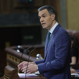 El presidente del Gobierno, Pedro Sánchez, interviene en el Congreso para presentar el plan de calidad democrática que incluirá la limitación de la financiación pública de los medios de comunicación, a 17 de julio de 2024..