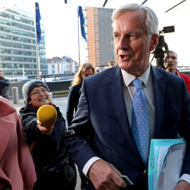 El negociador de la UE para el brexit, Michel Barnier, llegando a la reunión de este lunes. / Reuters