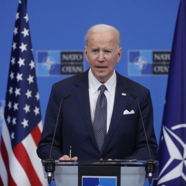 El presidente de los EEUU, Joe Biden, este jueves 24 de marzo de 2022 en una rueda de prensa en Bruselas.