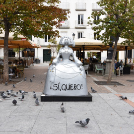 Una menina ubicada la Plaza de Santa Ana, a 2 de noviembre de 2021, en Madrid.