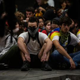 Manifestants a l'aeroport del Prat el passat 14 d'octubre, en la primera gran acció del Tsunami Democràtic contra la sentència del Procés. EUROPA PRESS / DAVID ZORRAKINO