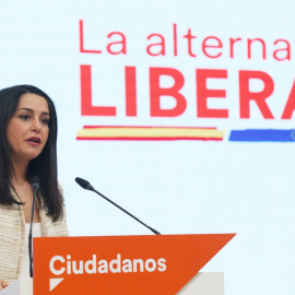 La presidenta de Ciudadanos, Inés Arrimadas en rueda de prensa posterior a la reunión del Comité Ejecutivo del partido.