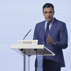 28/03/2022-El presidente del Gobierno Pedro Sánchez interviene en el marco del tercer encuentro 'Generación de Oportunidades' celebrado este lunes en Madrid