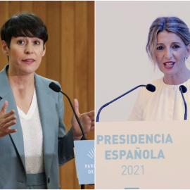 Ana Pontón, portavoz nacional del Bloque Nacionalista Galego, y Yolanda Díaz, ministra de Trabajo.