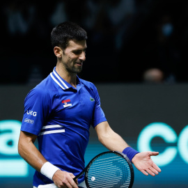 03/12/2021 Novak Djokovic durante la final de la Copa Davis 2021