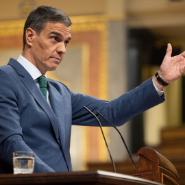 El presidente del Gobierno, Pedro Sánchez, durante su comparecencia en el Congreso de este miércoles 17 de julio