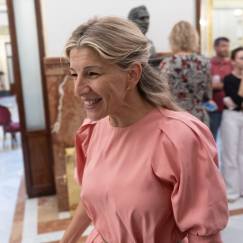 Imagen de archivo de la vicepresidenta del Gobierno y ministra de Trabajo y Economía Social, Yolanda Díaz, durante una sesión extraordinaria en el Congreso de los Diputados.