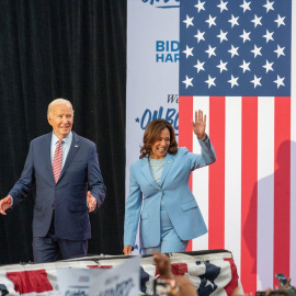 22/07/2024 El presidente de EEUU, Joe Biden, y la vicepresidenta Kamala Harris, candidata demócrata a la Casa Blanca. Foto de archivo.