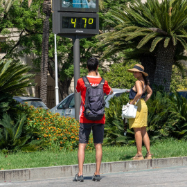 24 de julio de 2024. Un termómetro marcando 47 grado en Sevilla, a 24 de julio de 2024.