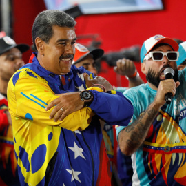 Nicolás Maduro celebra el resultado de las elecciones venezolanas, en Caracas, a 29 de julio de 2024.