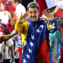 Nicolás Maduro, presidente de Venezuela, celebra su reelección, a 29 de julio de 2024.