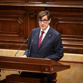 Salvador Illa en una de les seves intervencions al debat d'investidura al Parlament de Catalunya.