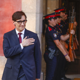 El socialista Salvador Illa a la sortida del Parlament de Catalunya, després de ser investit president de la Generalitat.