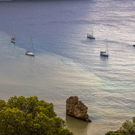 Vista de la playa de Camp de Mar, en Balears, donde las intensas lluvias han vertido tierra al mar.