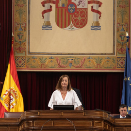 La presidenta del Congreso, Francina Armengol, durante una sesión plenaria extraordinaria de la Cámara baja, el pasado julio. E.P./Eduardo Parra