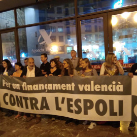 La concentració per reclamar un millor finançament valencià. HÈCTOR SERRA