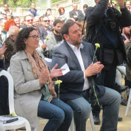 Fotografía de archivo de los dirigentes de ERC Oriol Junqueras y Marta Rovira.