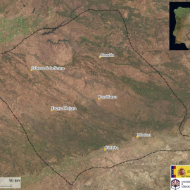 Mapa de la extensión aproximada del Conventus Cordubensis, la jurisdicción de la provincia romaman de Corduba