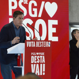 Imagen de archivo del líder del PSdeG, José Ramón Gómez Besteiro, en un acto de campaña.