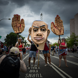 Manifestantes en Washington contra la visita de Netanyahu, el 24 de julio pasado