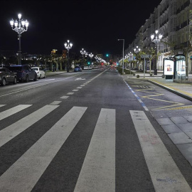 Paseo Pereda de Santander vacío cuando estaba en vigor el anterior toque de queda.